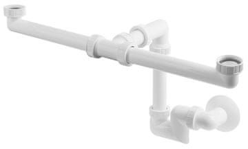 Bruckner Sifon za dvojumivalnik prostora s prihrankom, 5/4", DN40, bela plastika