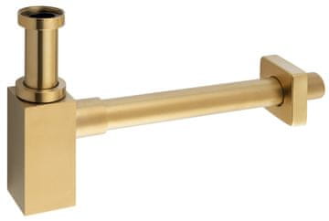 SAPHO Pravokotni umivalniški sifon, 5/4", odpad 32mm, zlato mat zaključek