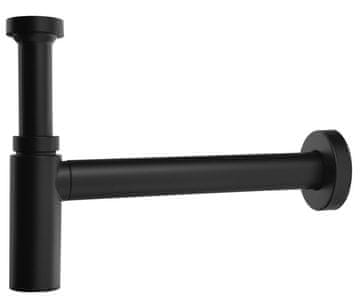 Omp Tea Črni mat sifon za umivalnik MINITOTI, 5/4", premer odtoka 32mm