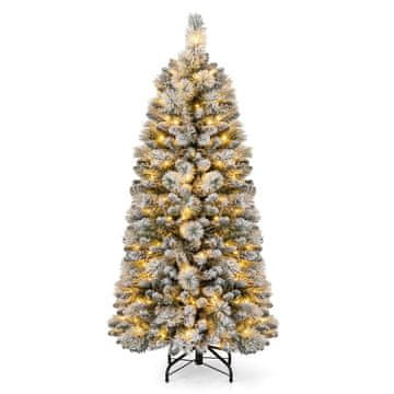 Northix Umetno božično drevo 150 cm z 130 LED lučkami, zeleno, PVC material