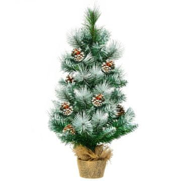 Northix Mini božično drevo Snowy Pine s storži, 60 cm, PVC iglice