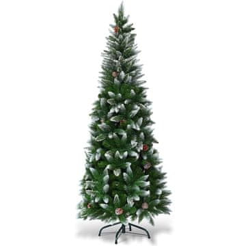 Northix Snežno božično drevo s kovinskim stojalom, 630 PVC konic, 180 cm