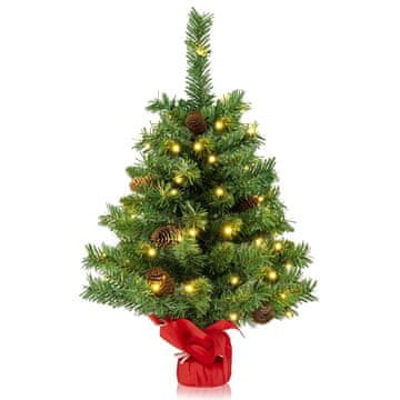 Northix 64 cm LED mini božično drevo - 50 lučk, 8 storžev, kompaktna zasnova