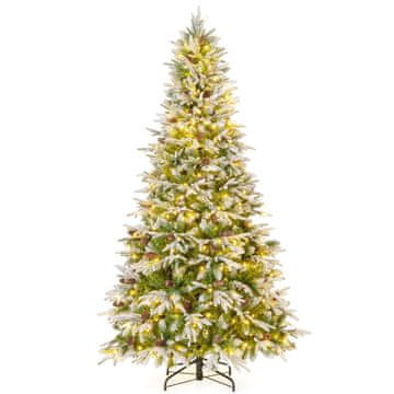 Northix 225 cm vnaprej osvetljeno snežno božično drevo z 470 LED lučkami, 1135 konicami vej