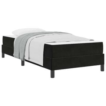 Vidaxl Postelja z vzmetnico z vzmetnico Črna 80 x 220 cm blago