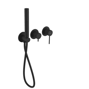 SAPHO ULTRASAN podometna črna mat baterija z ročno prho in 2 izhoda