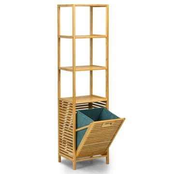 Northix Visoka bambusova kopalniška omarica s košaro za perilo 160 cm