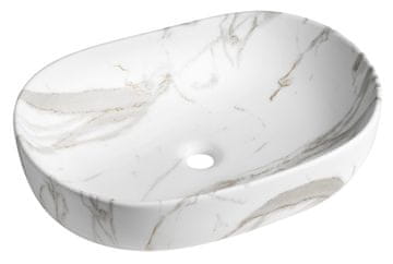 SAPHO CALEO Keramično Umivalnik za Pult 60x42cm v Izgledu Bianco Carrara