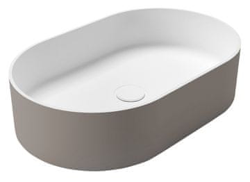 SAPHO Minimalistični umivalnik THIN Rockstone, 55x35cm, agila/bela mat