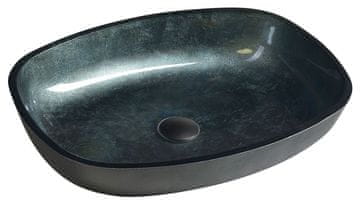 SAPHO Eleganten črni stenski umivalnik iz stekla SAPHO BEAUTY 54x39,5 cm