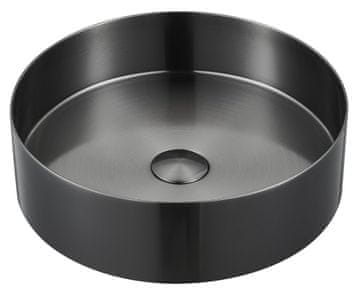 SAPHO Eleganten AURUM umivalnik iz nerjavečega jekla, 38cm, s PVD obdelavo in gun metal finishem
