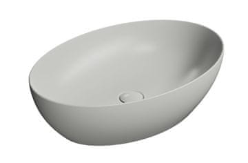 Gsi PURA Elegance - Okroglo Keramično Umyvadlo 60x42 cm v Cenere Mat Sivu