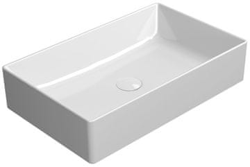 Gsi KUBE X keramično umivalno korito za pult, 60x37 cm, bela ExtraGlaze, POLYSAN