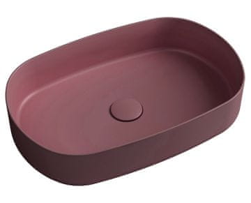 ISVEA INFINITY OVAL namizno keramično umivalnik, 55x36cm, bordo rdeča