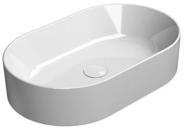 Gsi Eleganten keramični umivalnik KUBE X, oval, ExtraGlaze, 60x37 cm, bela