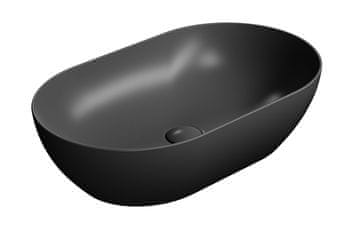 Gsi PURA Keramični Umivalnik na Deski 60x37cm Črna Mat