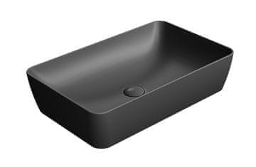 Gsi Eleganten Črni Mat Keramični Umivalnik za Pult NUBES 60x38cm