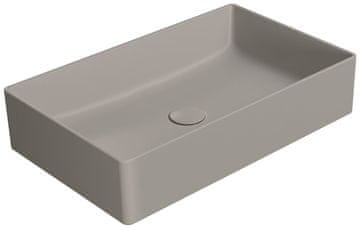 Gsi KUBE X Keramično Umyvadlo 60x37, Tortora Mat, Brez Armature in Preliva