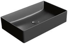 Gsi Elegantno Pravokotno Keramično Umyvadlo KUBE X 60x37 cm Črna Mat