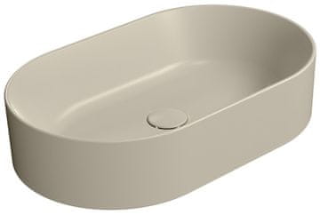 Gsi KUBE X Ovalno Mat Keramično Umivalnik za Ploščo 60x37cm, Creta Mat