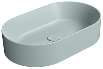 Gsi KUBE X Ghiaccio Mat Keramično Umivalnik na Desko, Ovalno 60x37cm