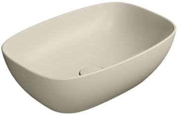 Gsi NUBES Eleganten Pravočrtni Keramični Umivalnik 50x35cm v Mat Kremni Barvi