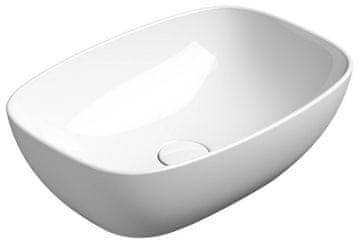 Gsi NUBES Keramični Pultni Umivalnik 50x35 cm Bela ExtraGlaze Antibakterijski Dizajn