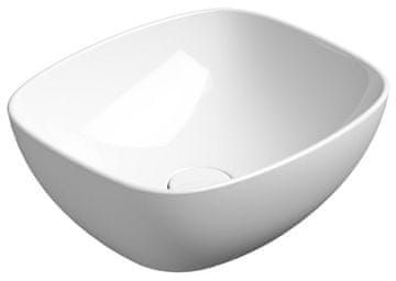 Gsi NUBES Pravokotni Keramični Umivalnik 40x35 cm z ExtraGlaze Premazom, Bela