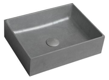 SAPHO FORMIGO Elegantno Pravokotno Betonsko Umivalnik 47,5x36,5 cm - Srebrna Mat