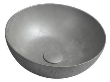 SAPHO FORMIGO ročno izdelano betonsko umivalnik, Ø 39cm, mat siva eleganca