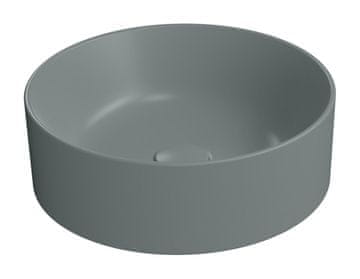 Gsi KUBE X Okroglo Keramično Umyvadlo na Desku, 40cm, Mat Agave