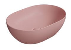 Gsi Elegantno Ovalno Keramično Umivalnik 50x35cm v Mat Blush Barvi - PURA COLOR