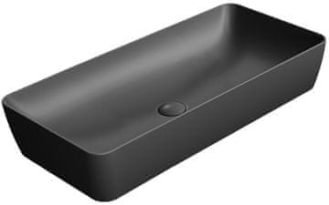 Gsi NUBES Črni Mat Keramični Umivalnik na Desko 80x40cm