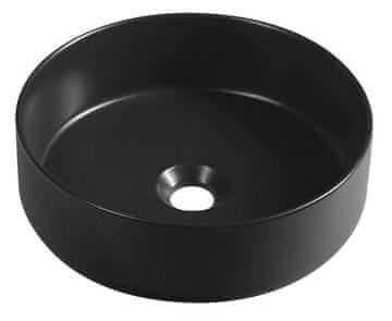 ISVEA ELEGANCE CERAMIC mat črno okroglo umivalnik za desko 36 cm