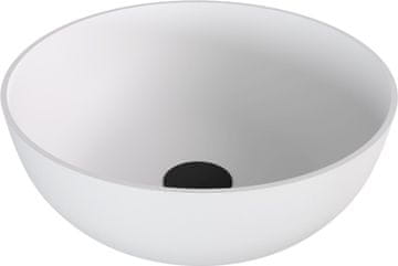 POLYSAN BANERA ROUND Beli Mat Liti Marmor Umivalnik za na Pult - 39cm