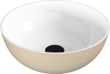 POLYSAN Eleganten okrogel umivalnik 39cm, bel/béž mat, liti marmor - BANERA ROUND