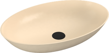 POLYSAN BANERA OVAL umivalnik na pult, lit marmor, 60x40cm, mat bež, brezčasna eleganca