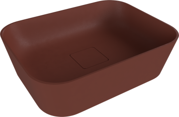 POLYSAN BANERA SQUARE Elegantno Namizno Umyvadlo, Lit Marmor, 50x36cm, Mat Rjava