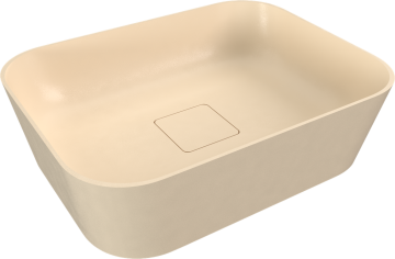 POLYSAN BANERA SQUARE Eleganten Bež Mat Umyvalnik 50x36cm, Liti Marmor na Desko