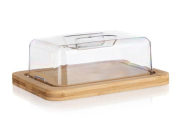 Banquet Posoda za maslo BRILLANTE 20x15x7,5cm akril/drevo/bambus