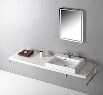 SAPHO AVICE Stenska Deska za Umivalnik 180x50cm, Debelina 5cm, Dub Starobílý