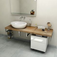 SAPHO AVICE lesena stenska polica za umivalnik 130x50cm, starinski izgled, debelina 5cm