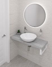 SAPHO SAPHO AVICE Stenska Lesena Polica za Umivalnik 90x36cm, Starobeli Hrast