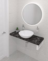 SAPHO Stenska kopalniška deska AVICE 170x36cm, črn laminat štípaný kámen