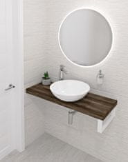 SAPHO SAPHO AVICE stenska deska za umivalnik 60x36cm, debelina 5cm, temni hrast