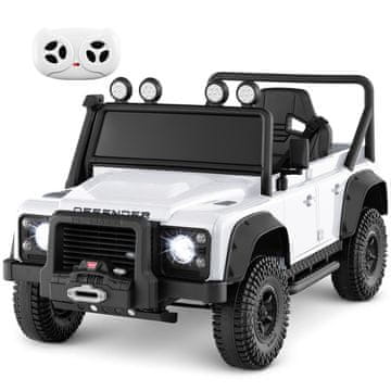 Northix 12V Otroški Električni Avtomobilček Land Rover Defender z Daljinskim Upravljalnikom - Bel