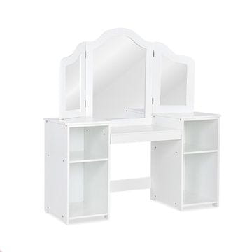 Northix 2 v 1 otroška toaletna miza, pisalna miza z ogledalom, 107 × 40 × 117 cm, bela