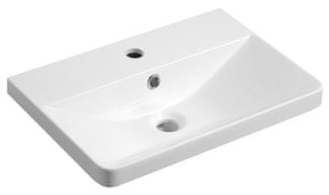 AQUALINE Elegantno Marmorno Umivalnik SEN 51x35 cm - Bela