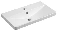 AQUALINE Elegantno Umyvadlo SEN iz Litéga Mramora, 61x35 cm, Bela