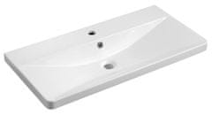 AQUALINE Elegantno Pohištveno Umivalnik SEN, Lit Marmor, 81x40cm, Bela